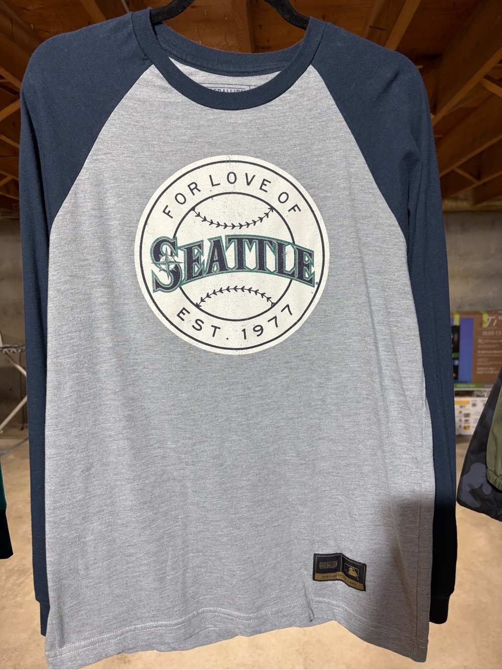 “Baseballism” Brand Seattle Mariners Raglan Long Sleeve